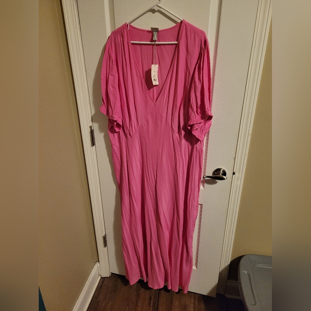 a new day pink colum short sleeve dress in 4x Women's plus